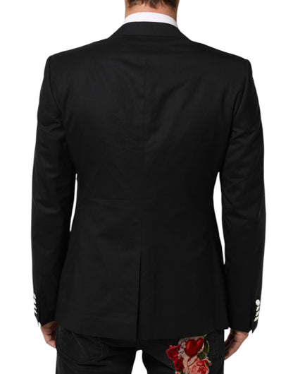 Dolce & Gabbana Black and White Martini Single-Button Blazer
