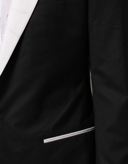 Dolce & Gabbana Black and White Martini Single-Button Blazer