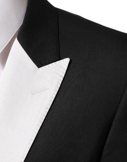 Dolce & Gabbana Black and White Martini Single-Button Blazer