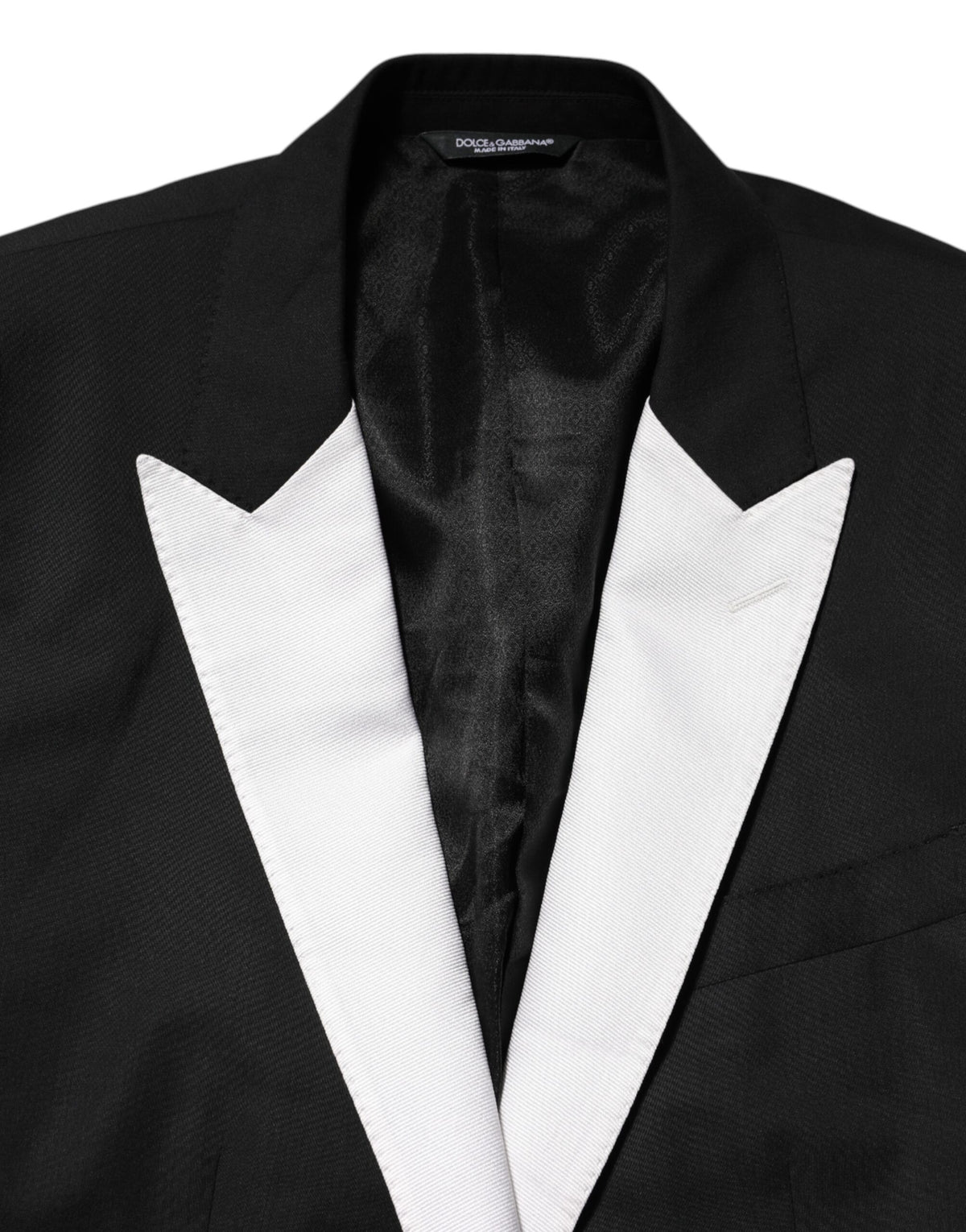 Dolce & Gabbana Black and White Martini Single-Button Blazer