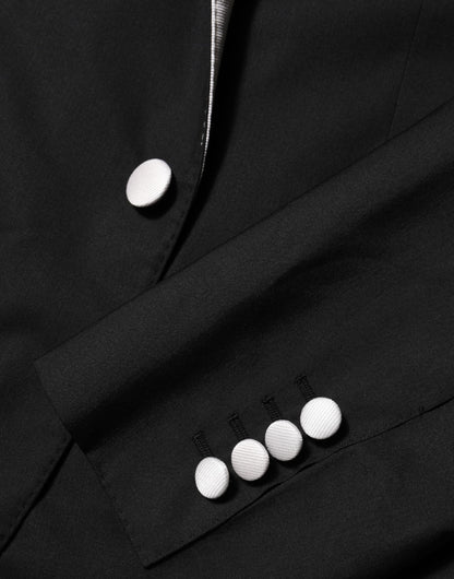 Dolce & Gabbana Black and White Martini Single-Button Blazer