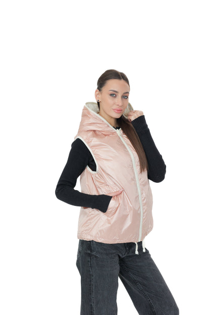 ⇆ Reversible Light Insulated Vest Powder | Ivory