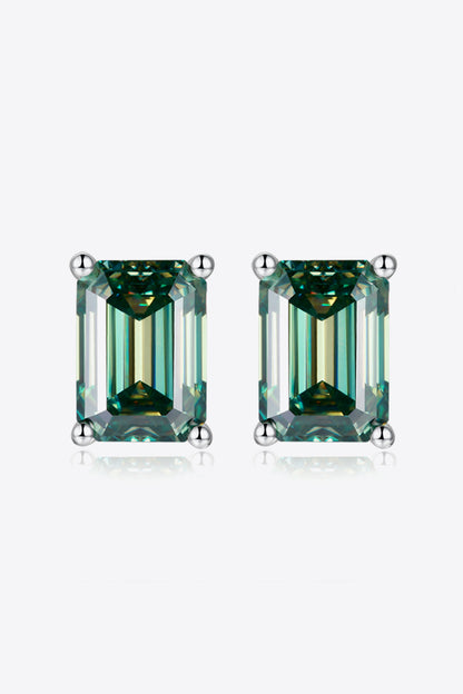 2 Carat Moissanite Stud Earrings in Green - Undeniably LUXE