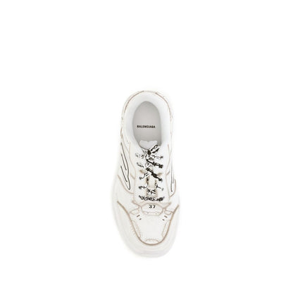 White Calf Leather Bos Taurus Athletic Sneakers