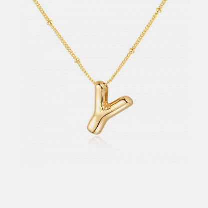 Gold-Plated Bubble Initial Necklace - Undeniably LUXE