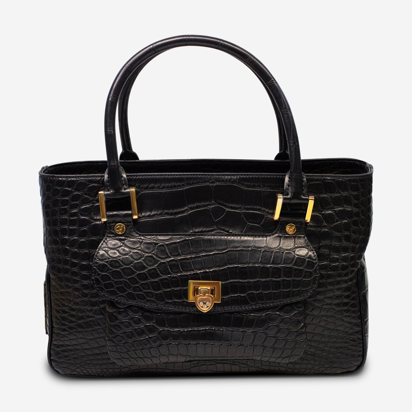 Chopard Riviera Matte Black Alligator Leather Handbag 95000-0178