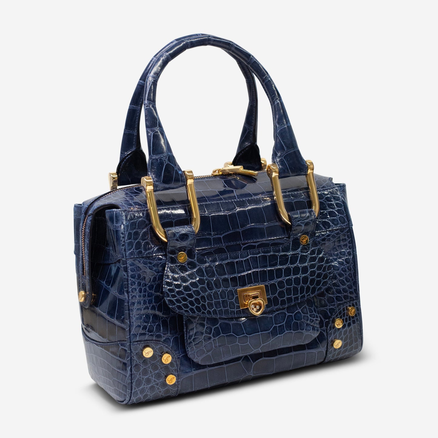 Chopard Caroline Mini Shiny Blue Alligator Leather Handbag 95000-0279