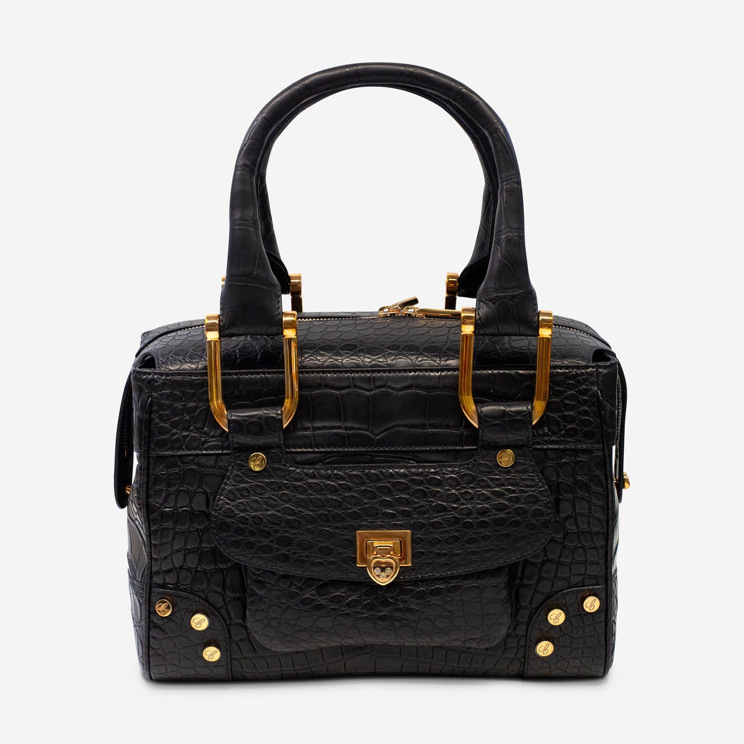 Chopard Caroline Mini Matte Black Alligator Leather Handbag 95000-0176