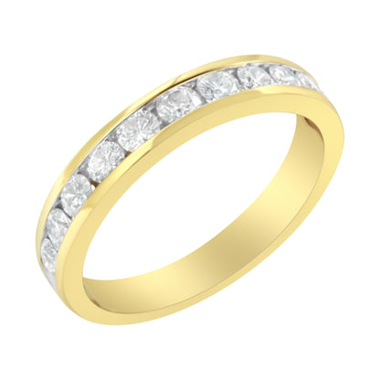 18K Yellow Gold 1.0 Cttw Round Diamond Channel Set Anniversary Band