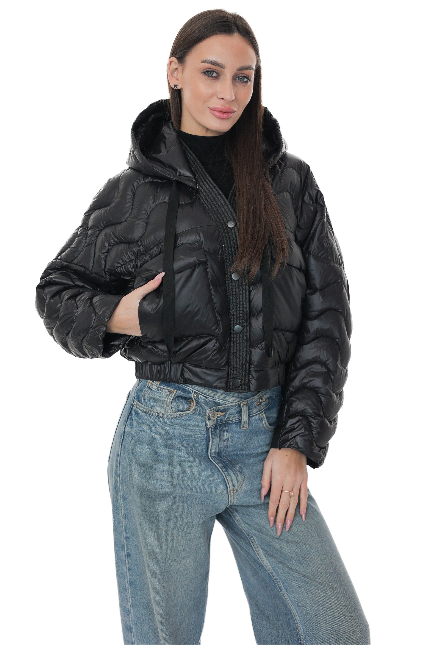Lexi Cropped Jacket in Black