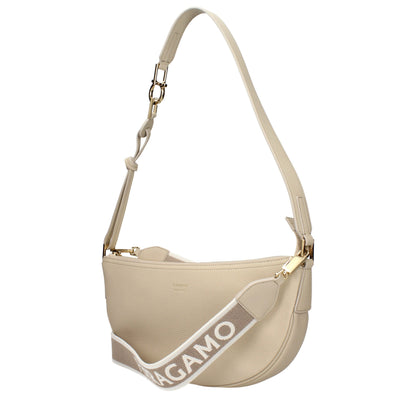 Gray Leather Shoulder Bag