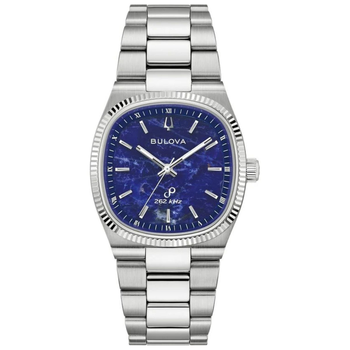 Stainless Steel Blue Dial Square Watch