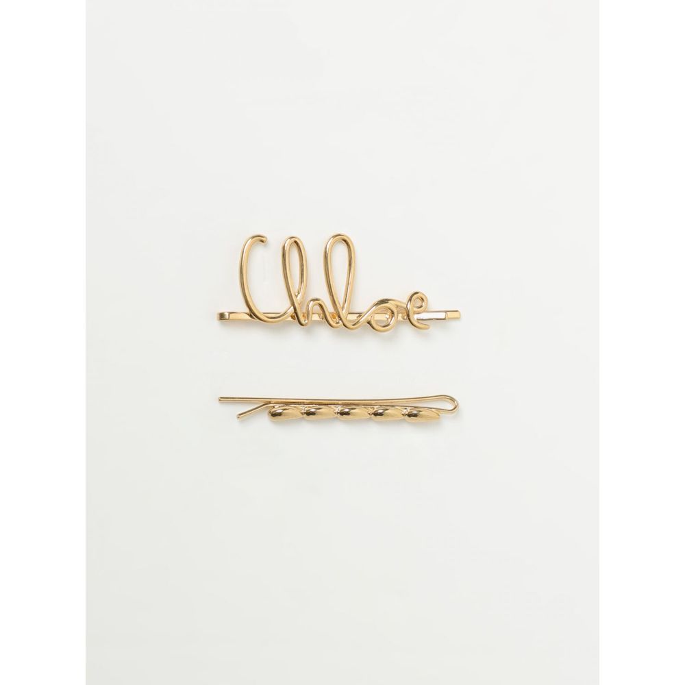Chloé Engraved Brown Metal Hair Clip