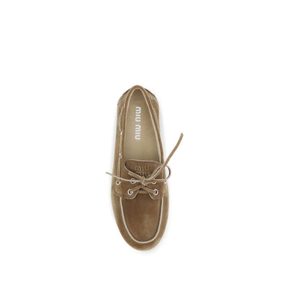 Miu Miu Delavé Beige Suede Loafers