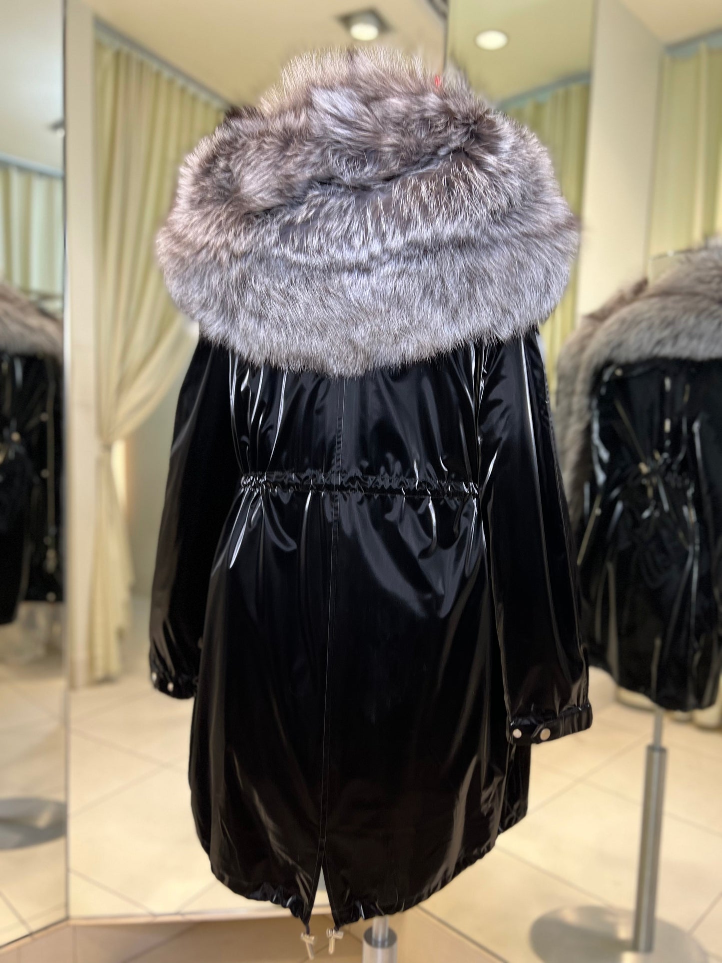 Silver Fox Fully Lined Hood Rabbit Insulated Parka