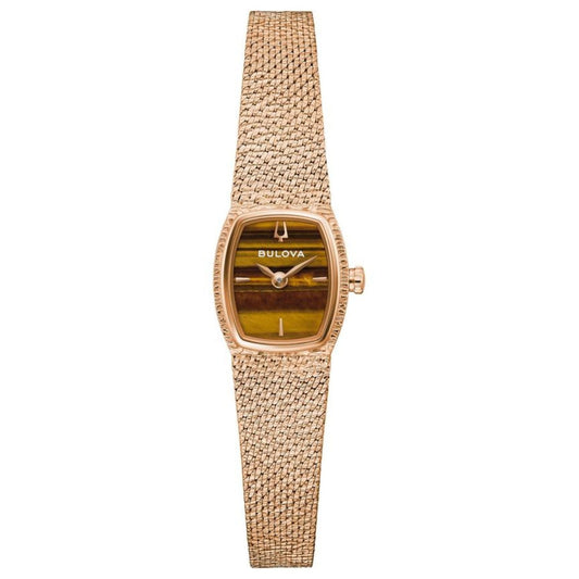 Gold-Tone Stainless Steel Mesh Quartz Watch