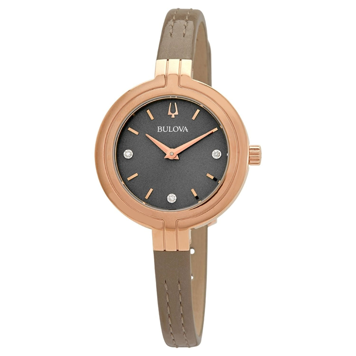 Bulova Rhapsody Brown Grained Calfskin Watch