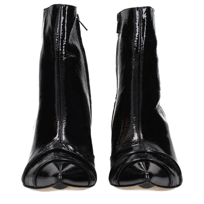 Black Leather Ankle Boots