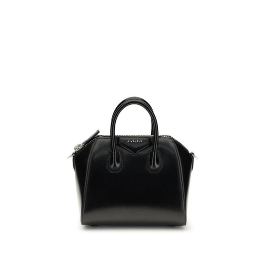 Mini Antigona Top Handle Bag in Box Leather