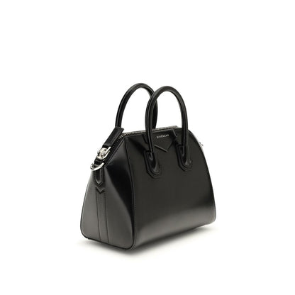 Mini Antigona Top Handle Bag in Box Leather