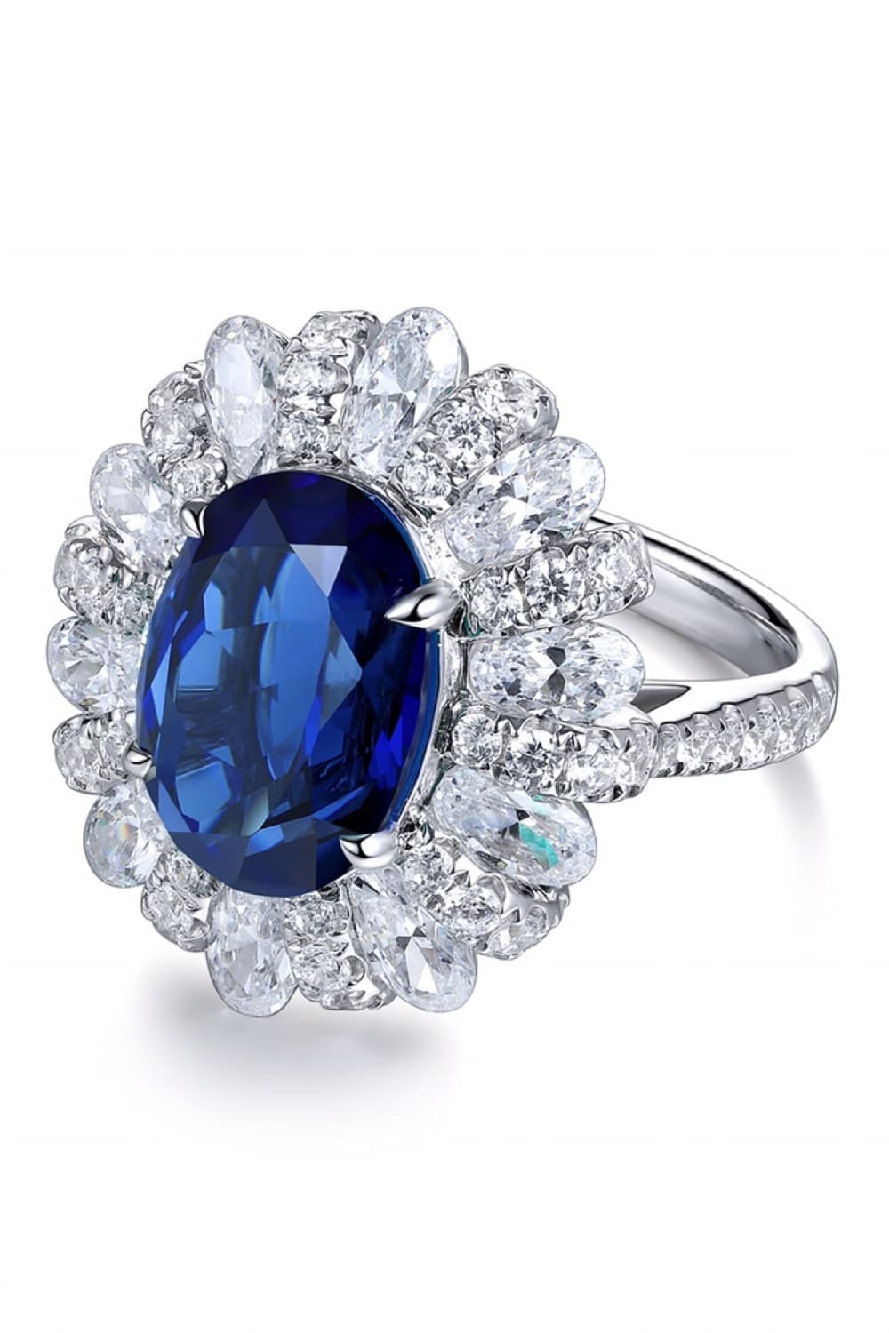 5 Carat Lab-Grown Sapphire Flower Shape Ring - Undeniably LUXE