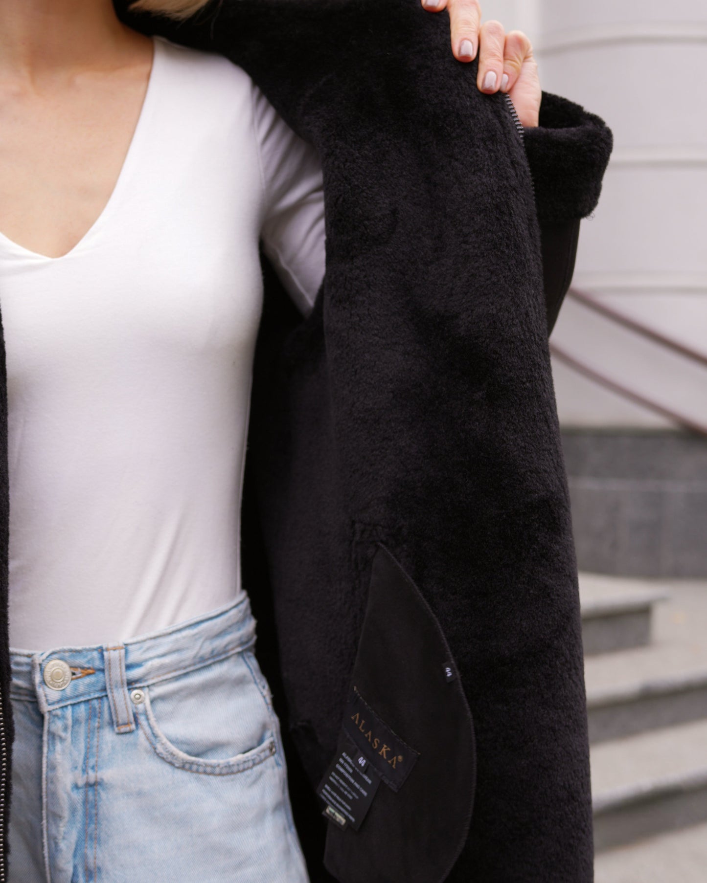 ⇆ Reversible Faux Shearling Hooded Coat