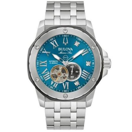 Stainless Steel Marine Star Automatic Watch, Blue Dial