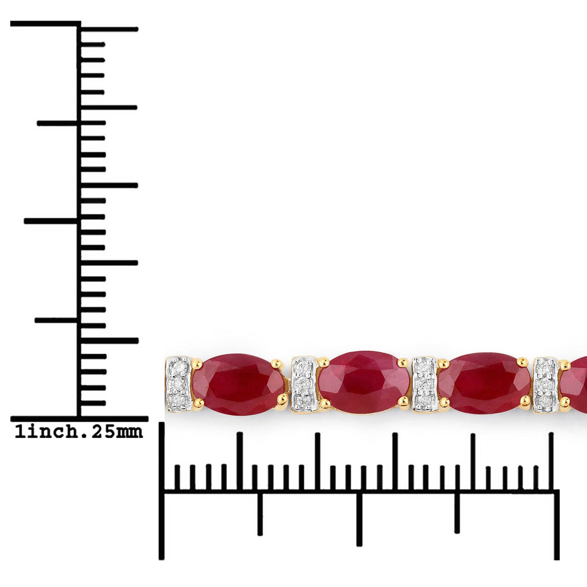 14K Yellow Gold Ruby and Diamond Tennis Bracelet