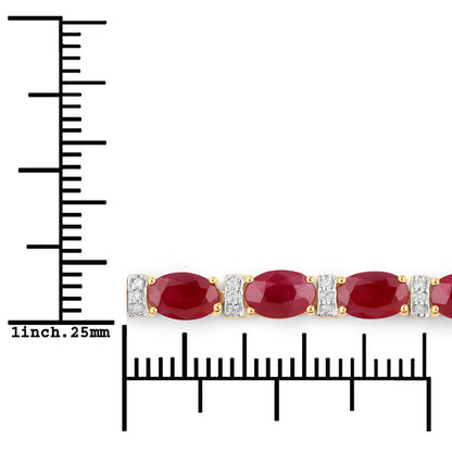 14K Yellow Gold Ruby and Diamond Tennis Bracelet