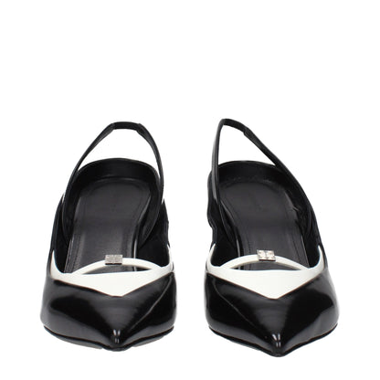 Black Leather Wedge Sandals