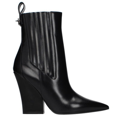Black Leather Ankle Boots