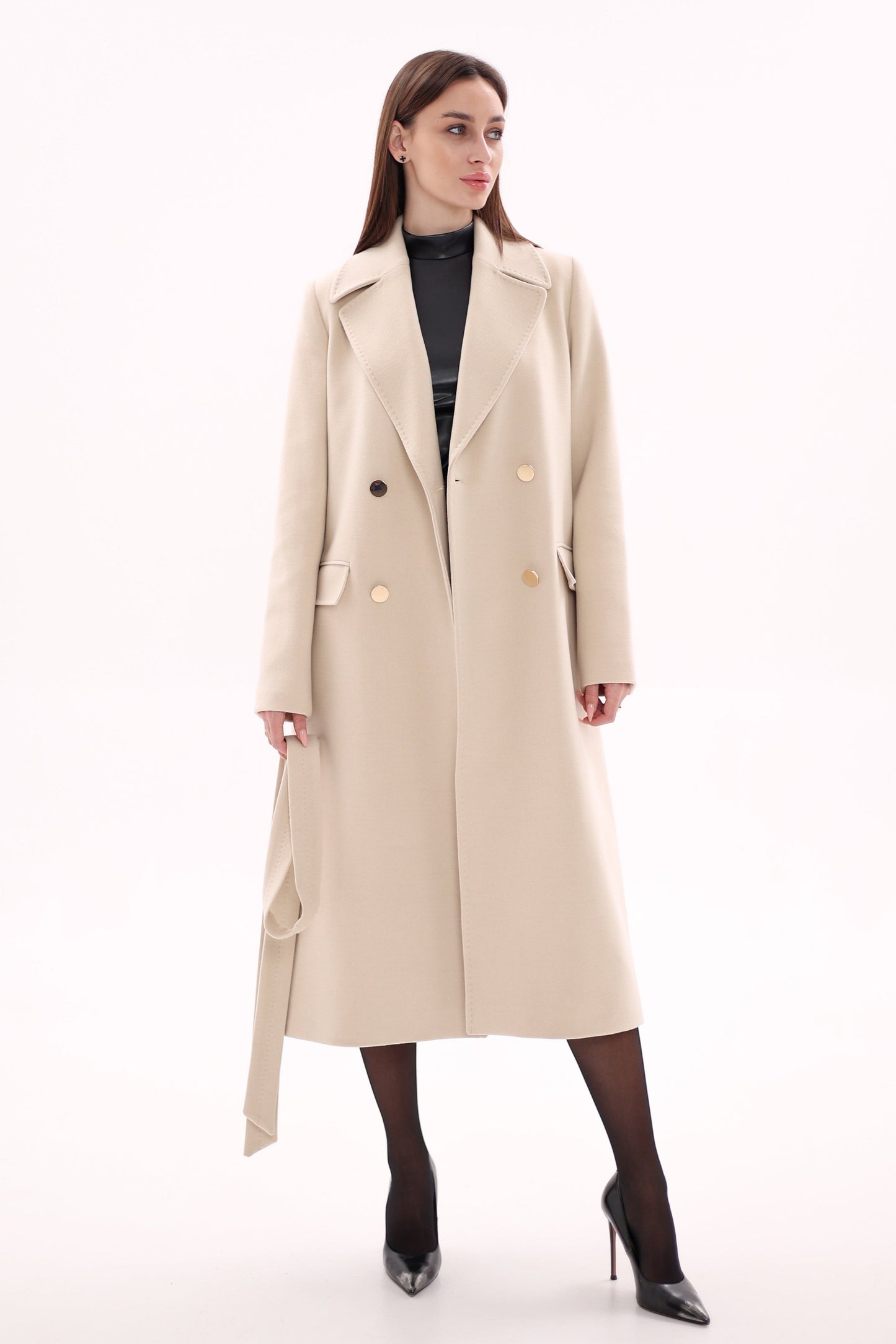 Denise Cashmere Blend Overcoat Nude