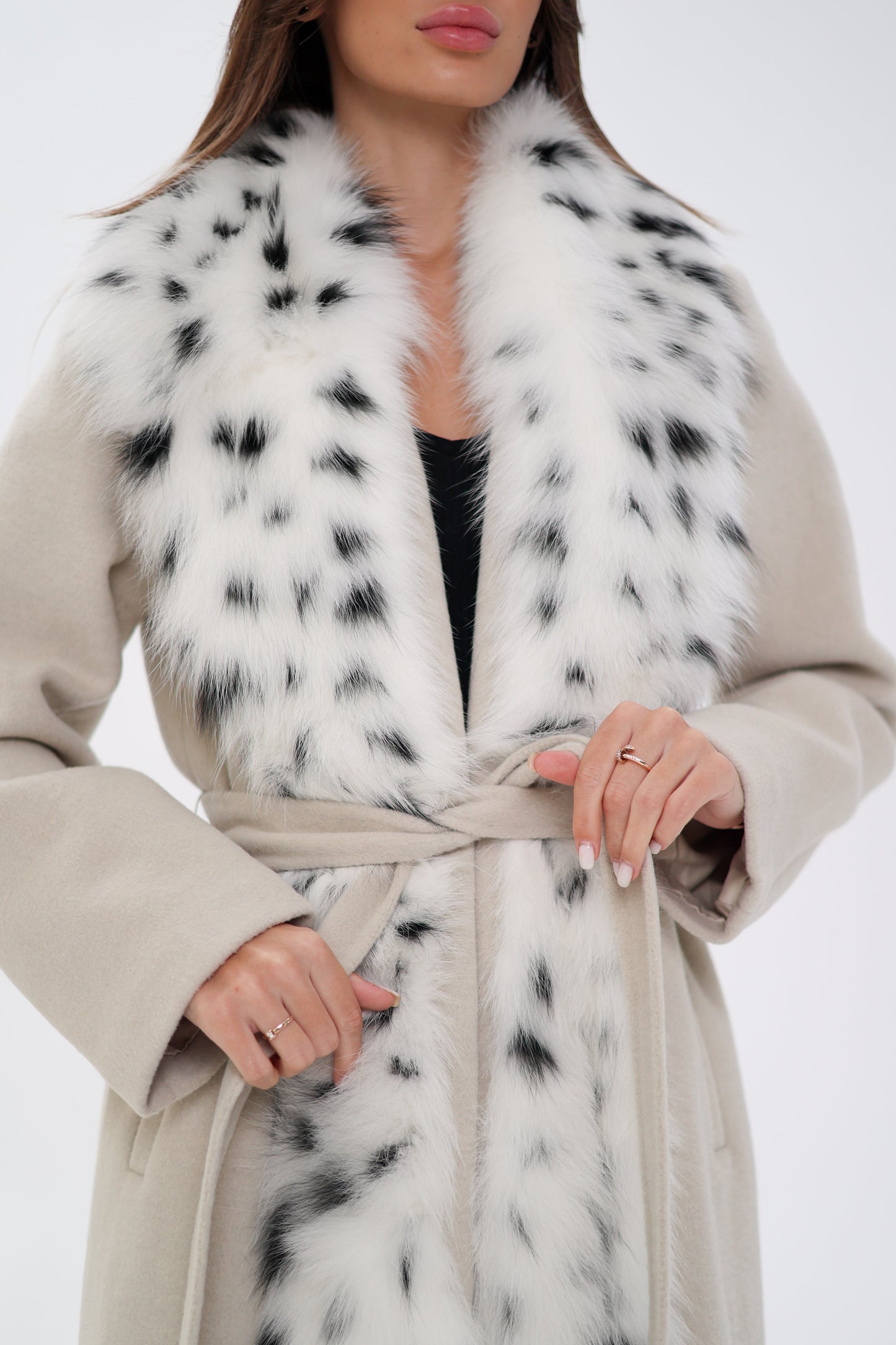 Arctic Fox Virgin Wool Wrap Coat