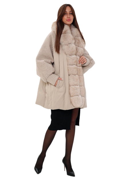 Polar Fox Boucle Down Coat