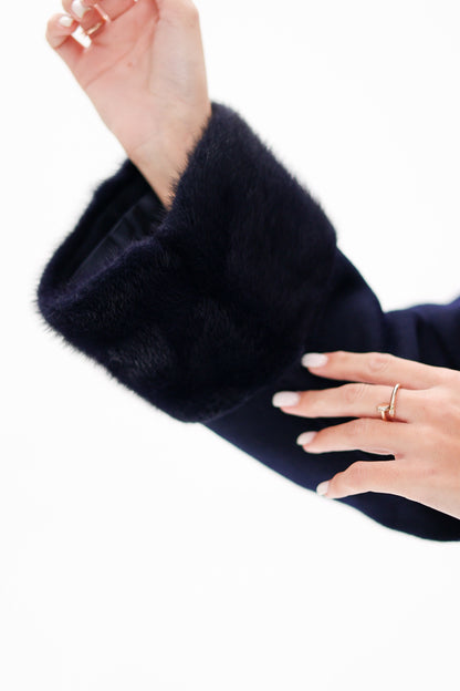 Mink Fur Virgin Wool Coat