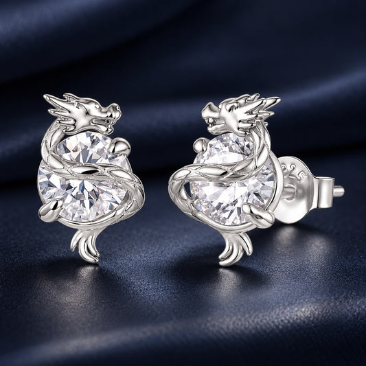 White Gold-Plated Sterling Silver Pavé CZ Earrings