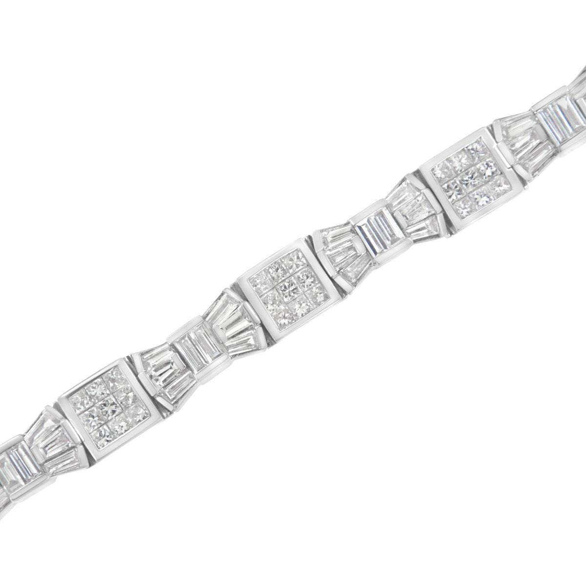 14K Yellow Gold Diamond Alternating Bow and Box Link Bracelet