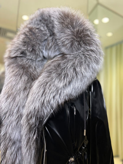 Silver Fox Fully Lined Hood Rabbit Insulated Parka
