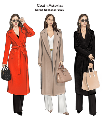 Astoria Classic Wraparound Wool Blend Coat in Nude