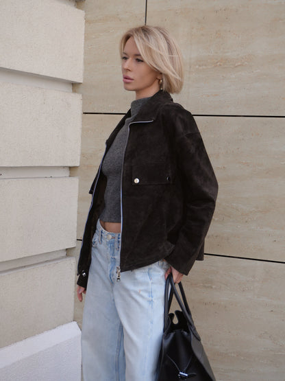 Genuine Lamb Leather Suede Jacket