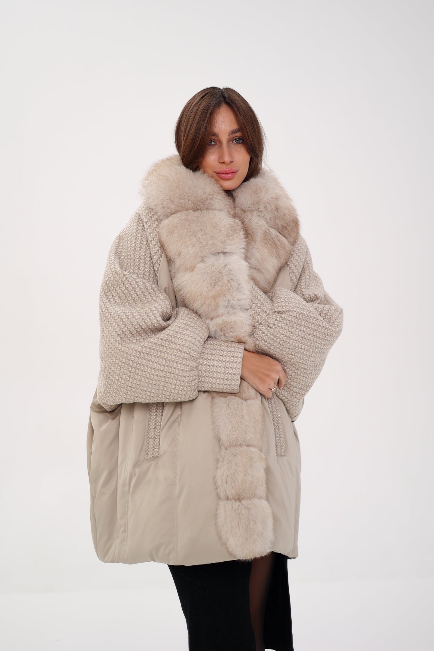 Polar Fox Boucle Down Coat