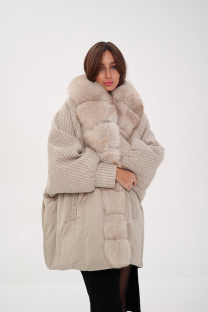 Polar Fox Boucle Down Coat