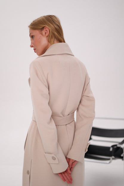 Camille Cashmere Blend Coat Beige