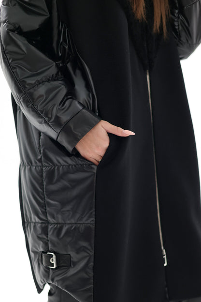 Silver Fox Fur Italian Cashmere Wool Freudenberg Comfortemp® Coat