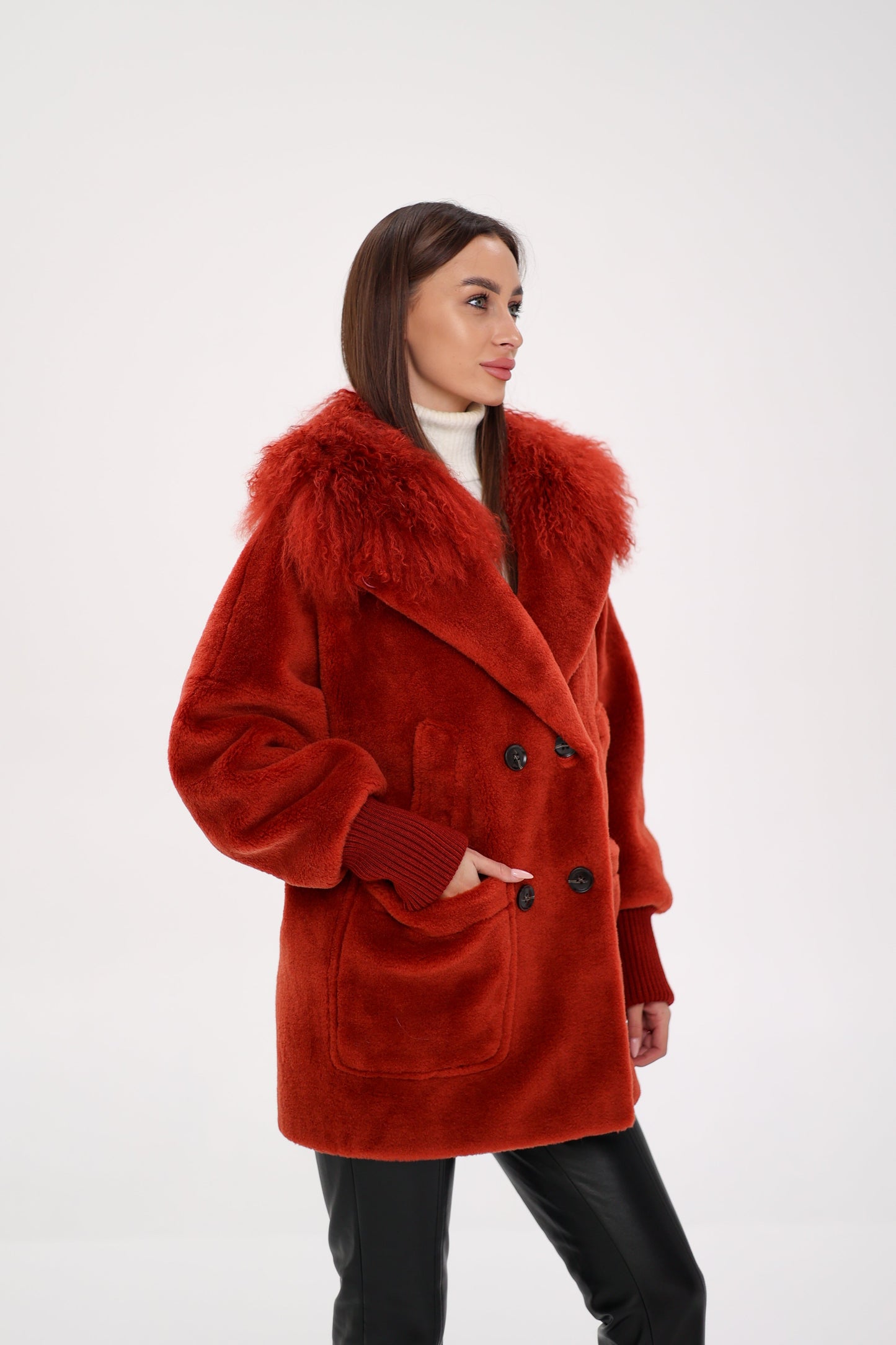 Lama Fur Peruvian Wool Coat