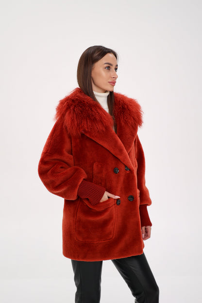 Lama Fur Peruvian Wool Coat