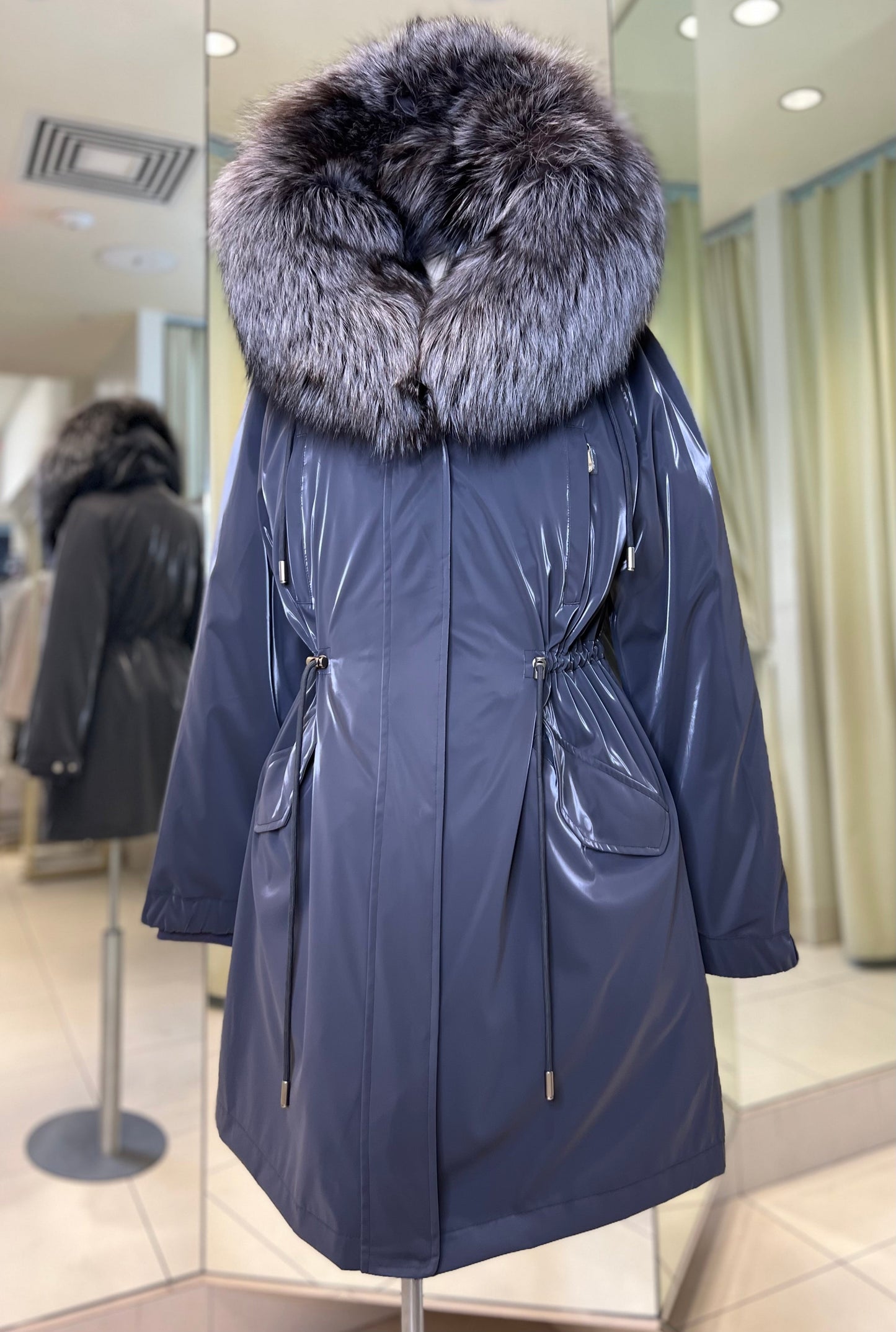 Silver Fox Fully Lined Hood Rabbit Insulated Parka