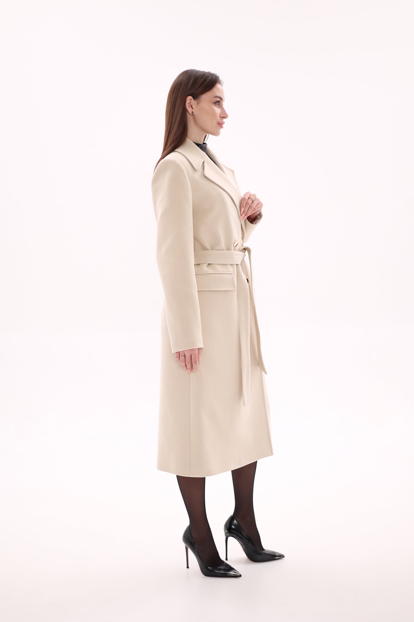 Denise Cashmere Blend Overcoat Nude