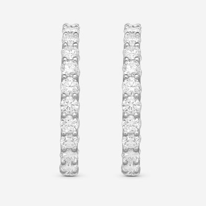 Ina Mar 18K White Gold Diamond Hoop Earrings