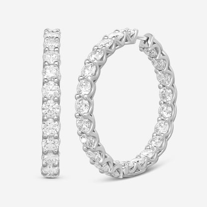 Ina Mar 18K White Gold Diamond Hoop Earrings